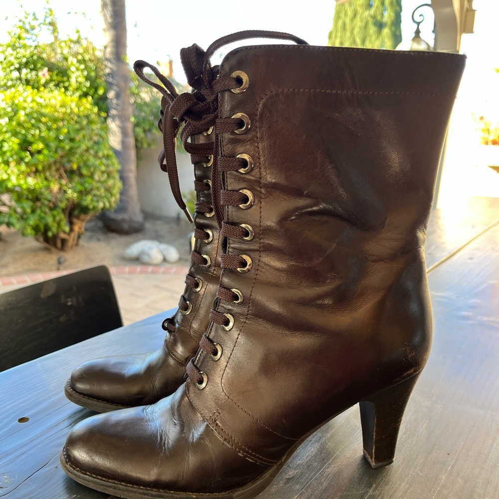 Via Spiga Dark Brown heeled boots size 8.5
